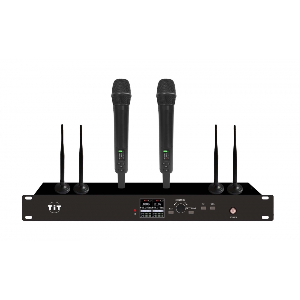 真分集无线一拖二手持话筒（动圈版）ZR-ZE2612D